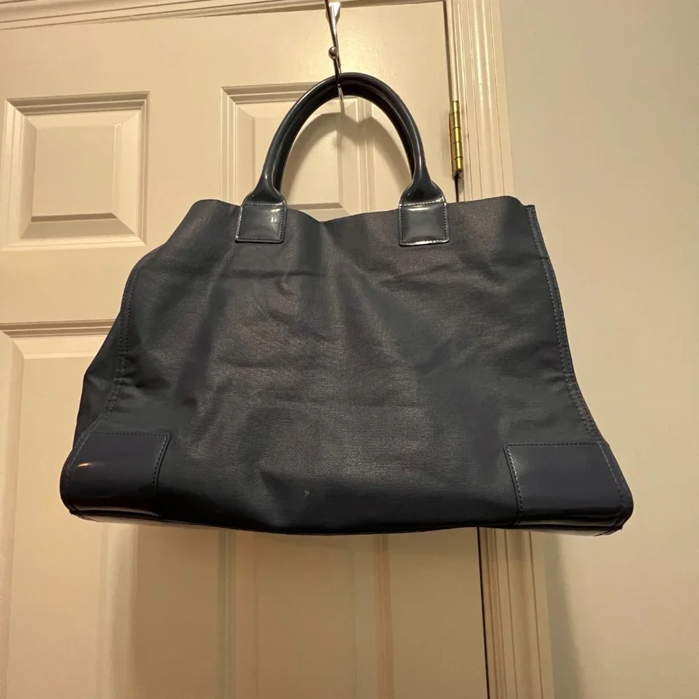 Tory Burch blue Ella tote shoulder bag